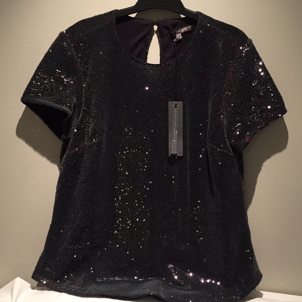 Michael Stars. Black sparkle top NWT - Picture 2 of 5